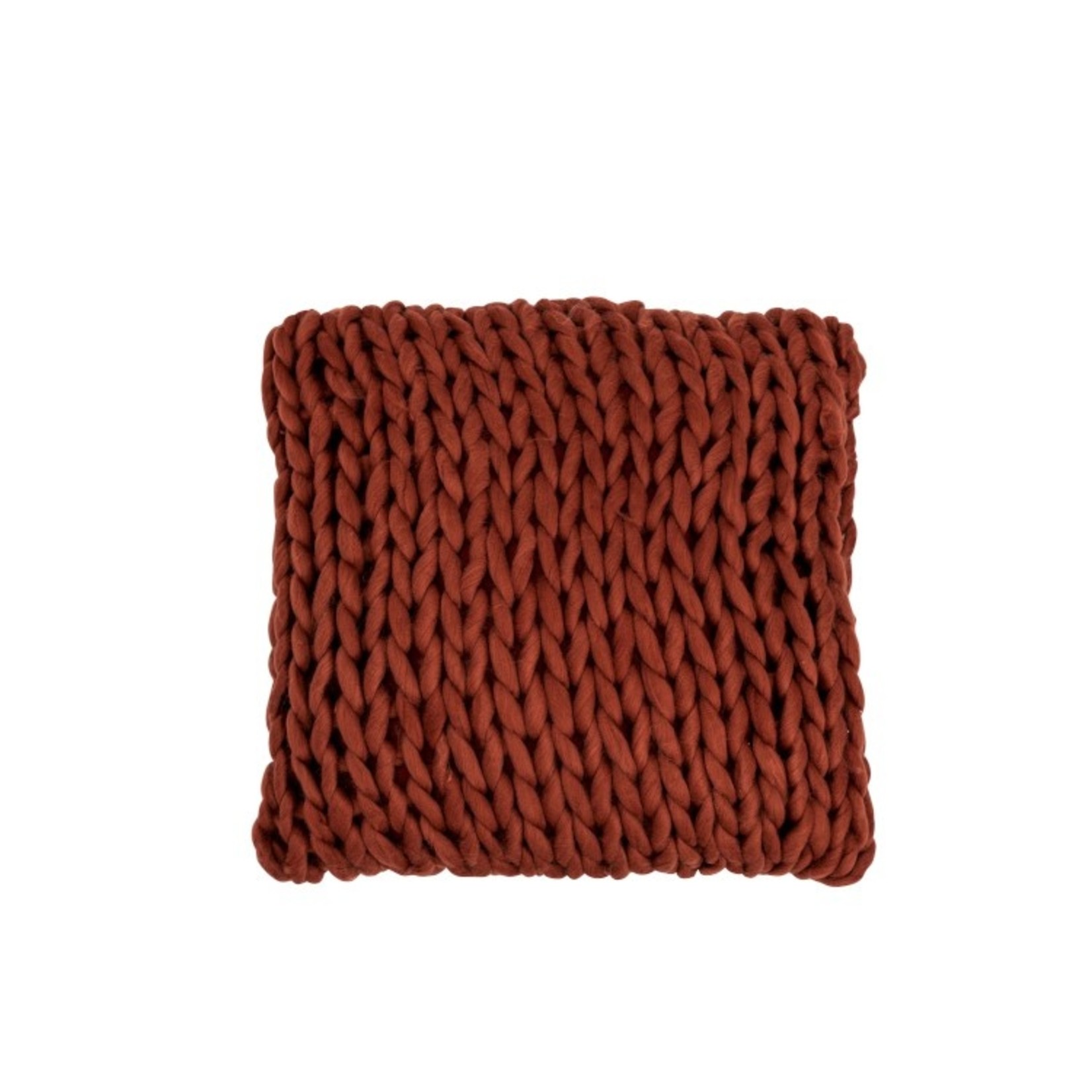 J-Line Cushion Square Knitted Textile - Red