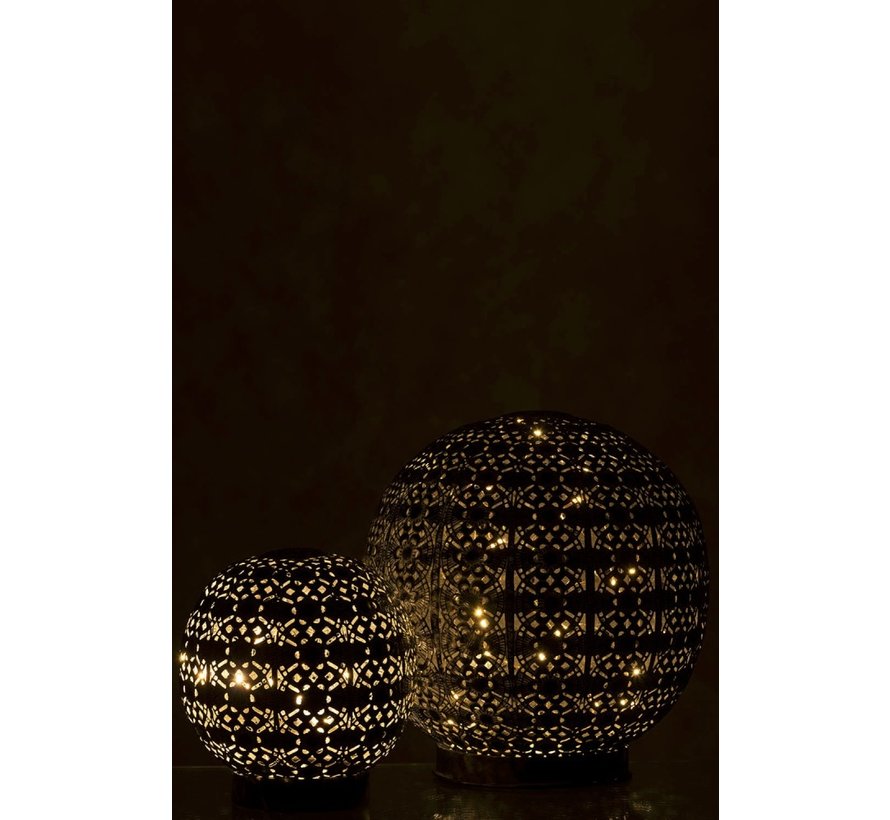 Table Lamp Led Ball Oriental Metal Black Washed White Large Sl Homedecoration Com Table Lamp Led Ball Oriental Metal, Ball Lamp Shade Table