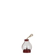 J-Line Table lamp Lantern Round Led Battery Metal Glass - Red