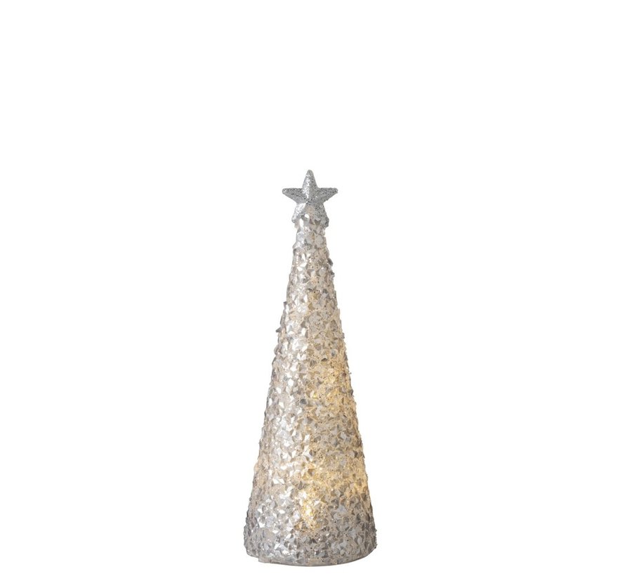 Tafellamp Kerstkegel Suikerglas Led Wit - Small