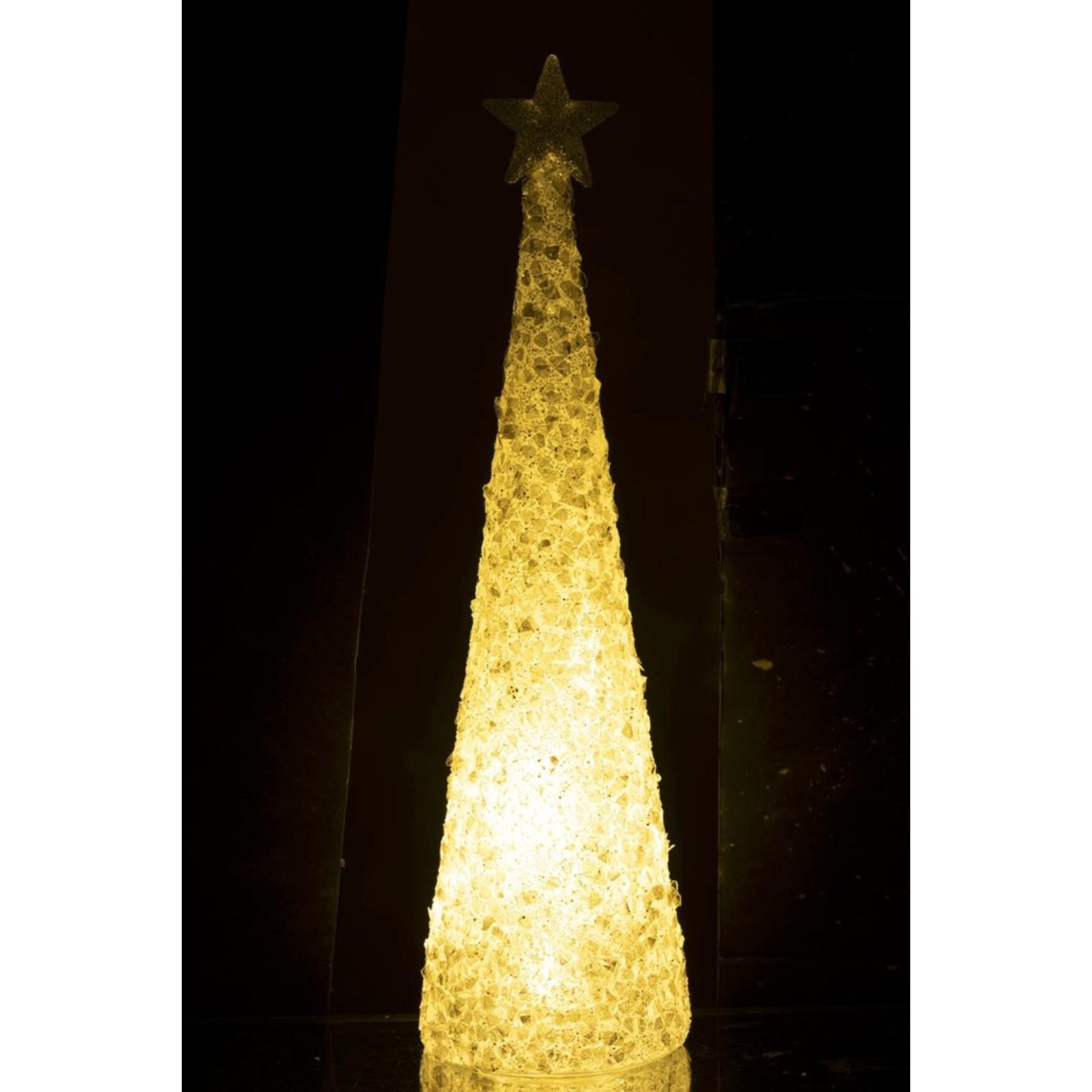 J-Line Table lamp Christmas cone Sugar glass Led White - Large