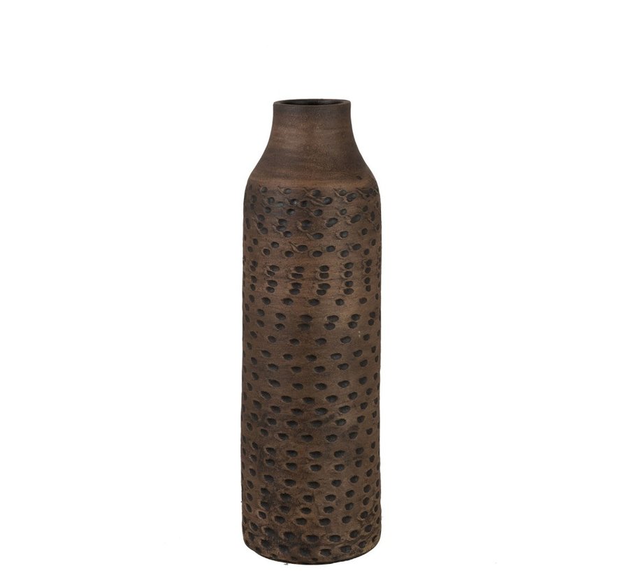 Vase Jug Ceramic Ethnic Brown Black Large Sl Homedecoration Com