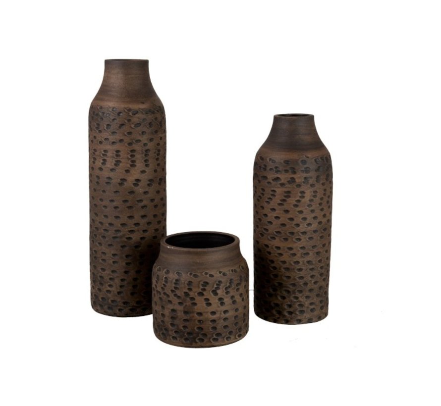 Vase Jug Ceramic Ethnic Brown Black Large Sl Homedecoration Com