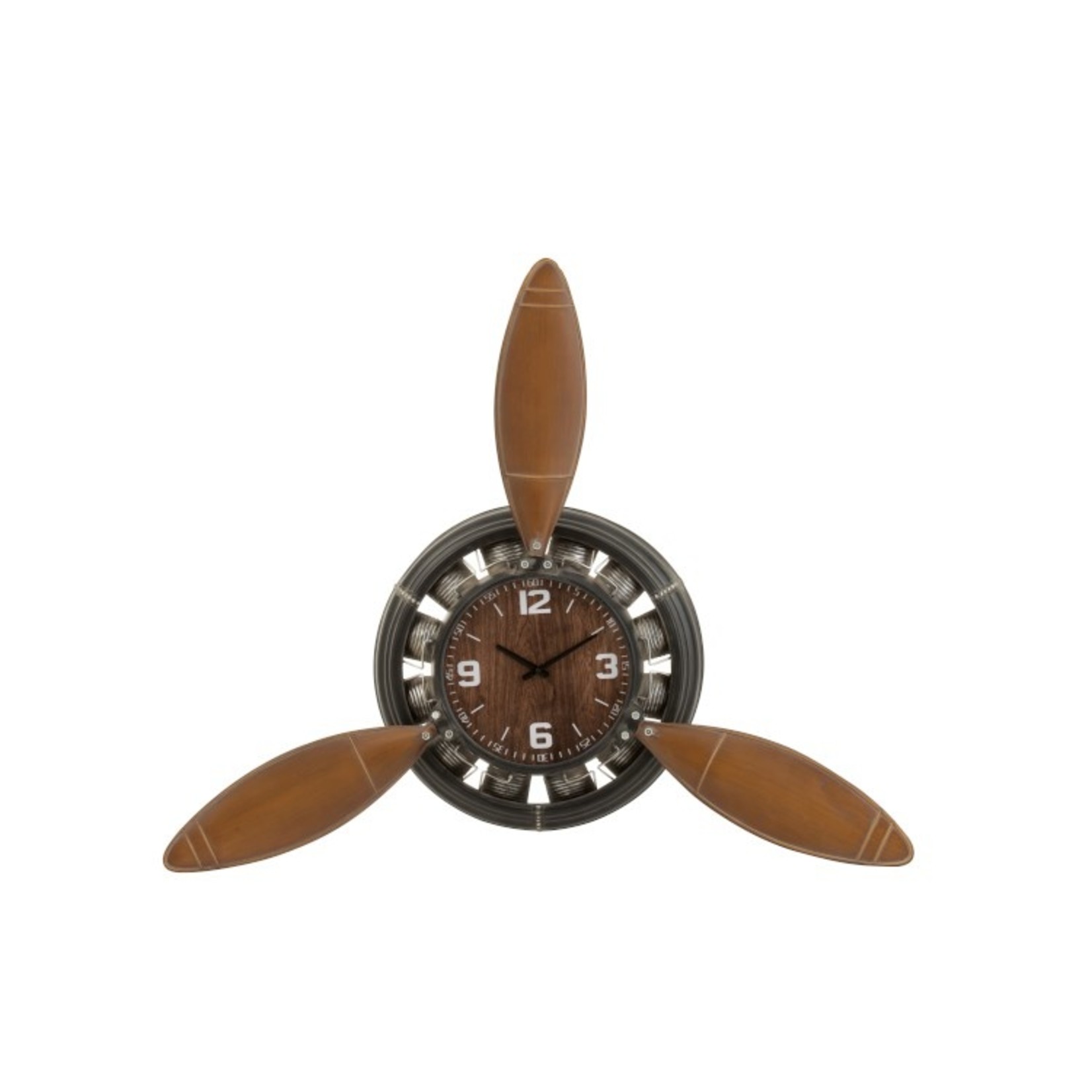 J-Line Wall Clock  Aircraft Screw Brown Black