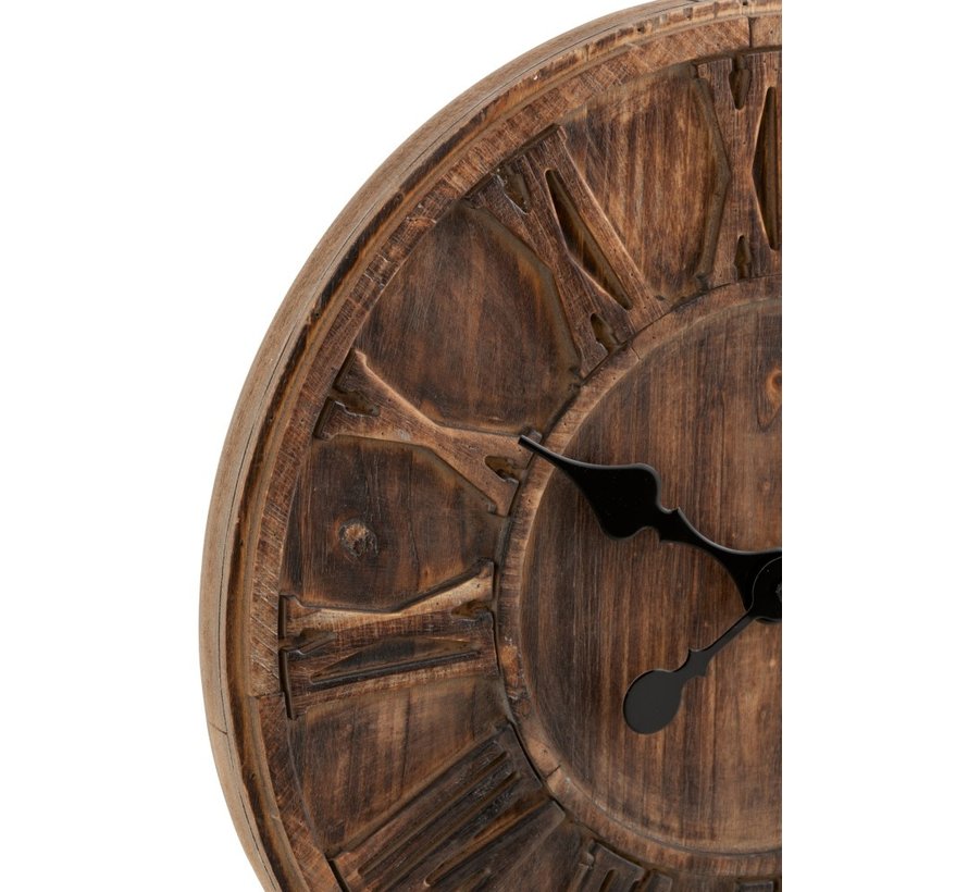 Wall Clock Round Wood - Small