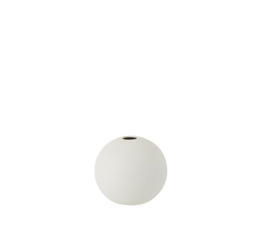 Vase Sphere Ceramic Pastel Matt White - Small