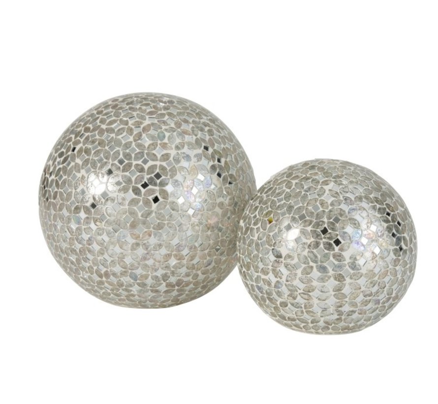 Table lamp Ball Mosaic Glass Led Silver - Small