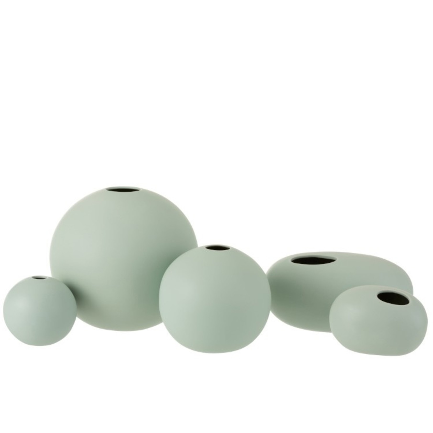 J-Line Vase Oval Ceramic Pastel Matt Green - Small