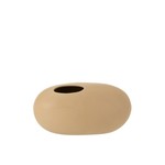 J-Line Vase Oval Ceramic Pastel Matt Beige - Large