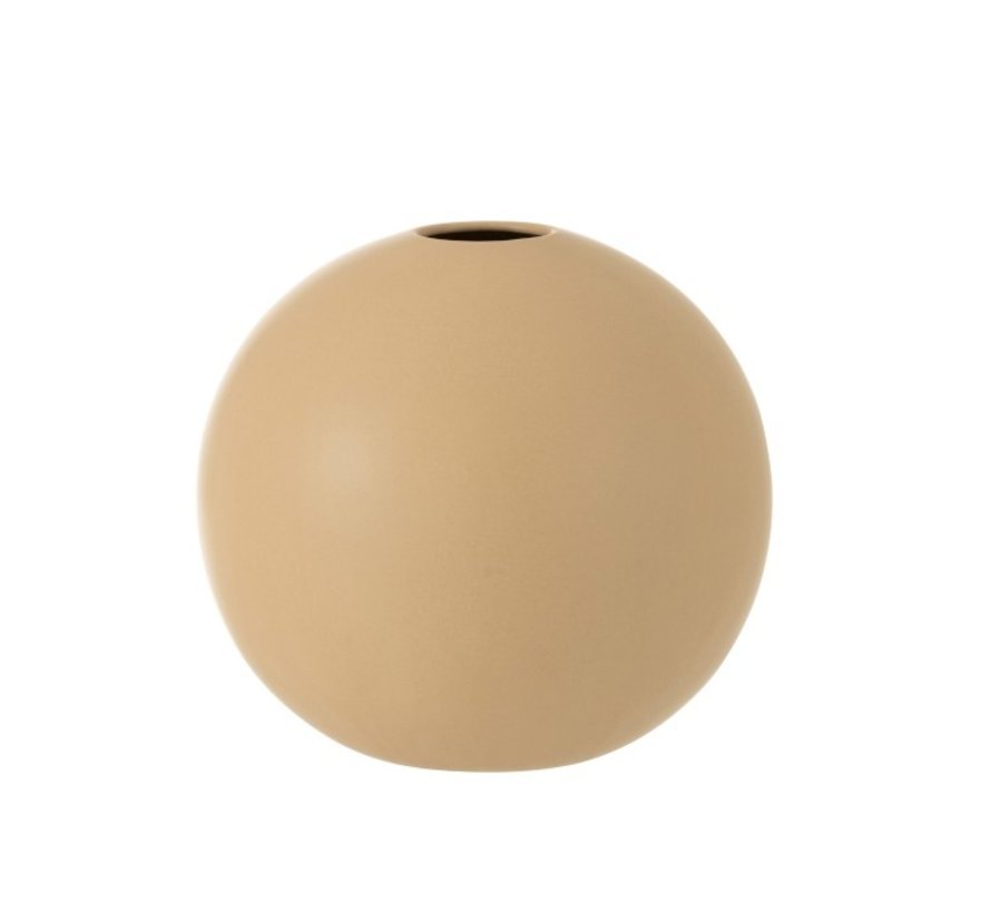 Vase Sphere Ceramic Pastel Matt Beige - Large