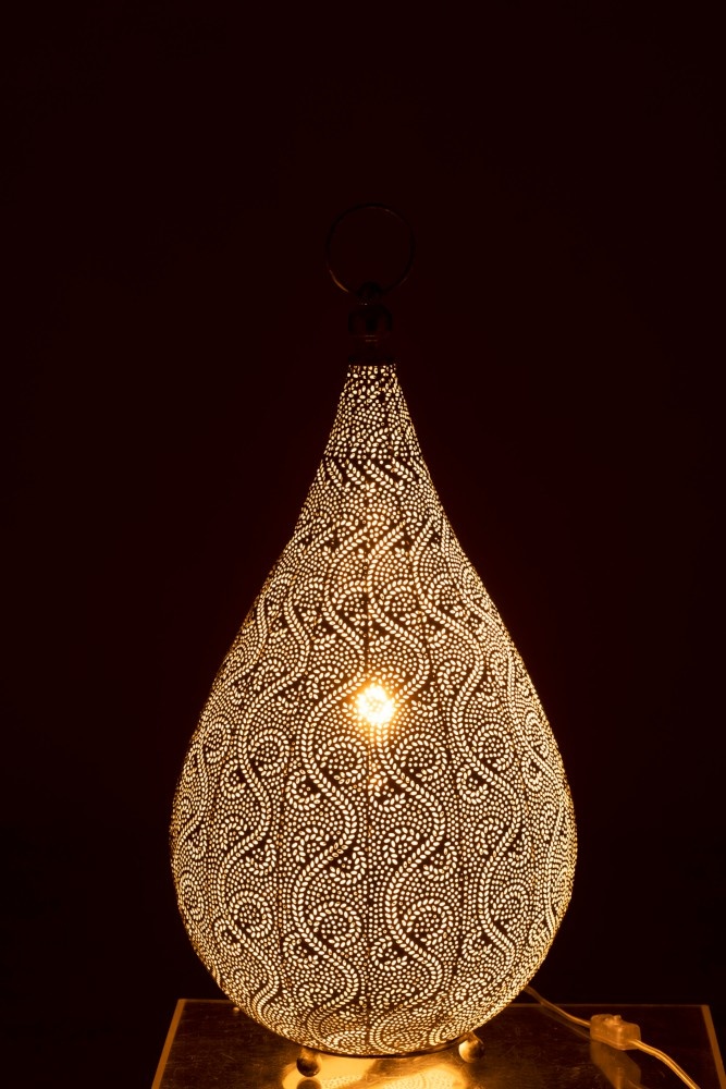 Table Lamp Drop Oriental Patterns Metal White Sl Table Lamp Drop Oriental Patterns Metal