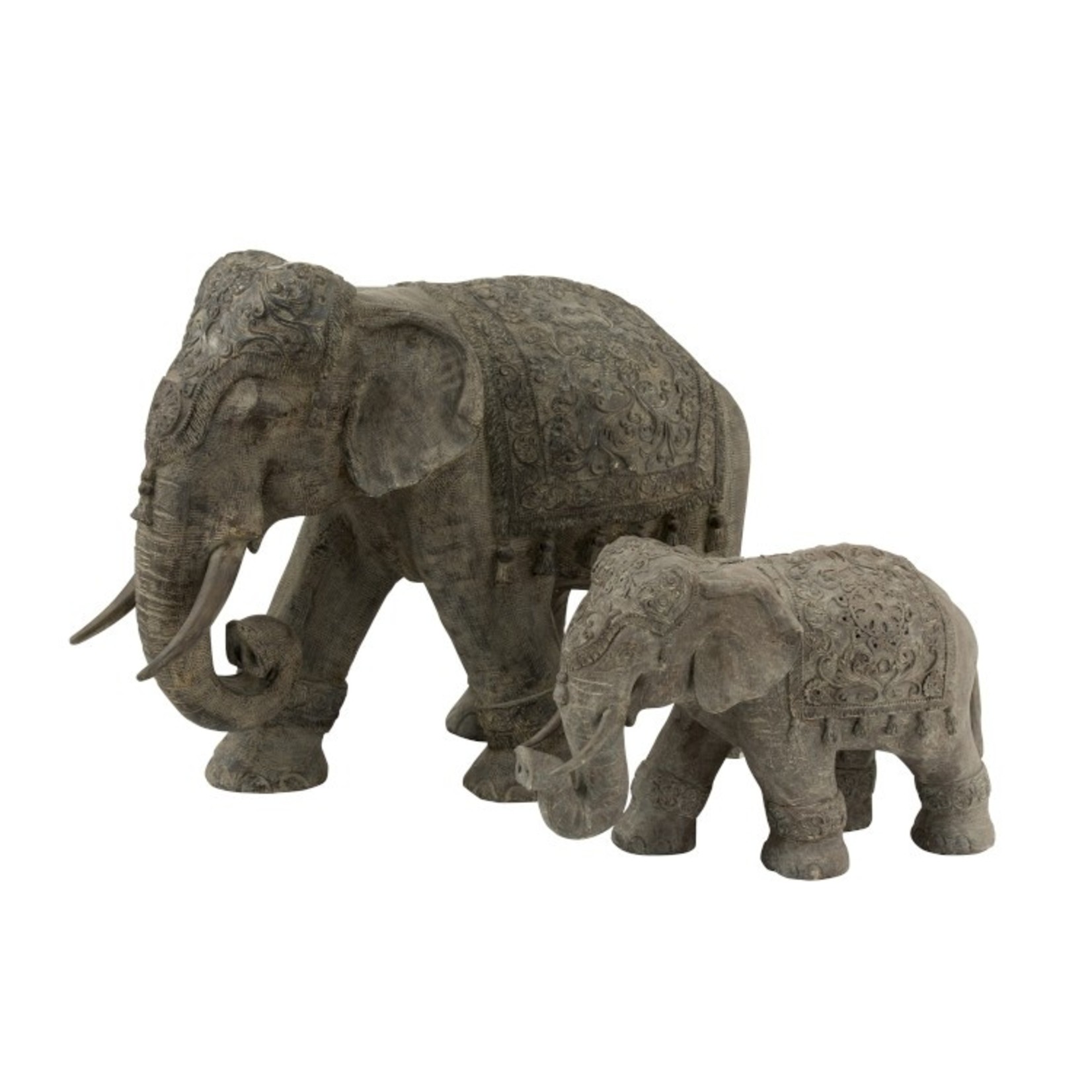J-Line Decoration Elephant Indian Magnesium Gray - Small