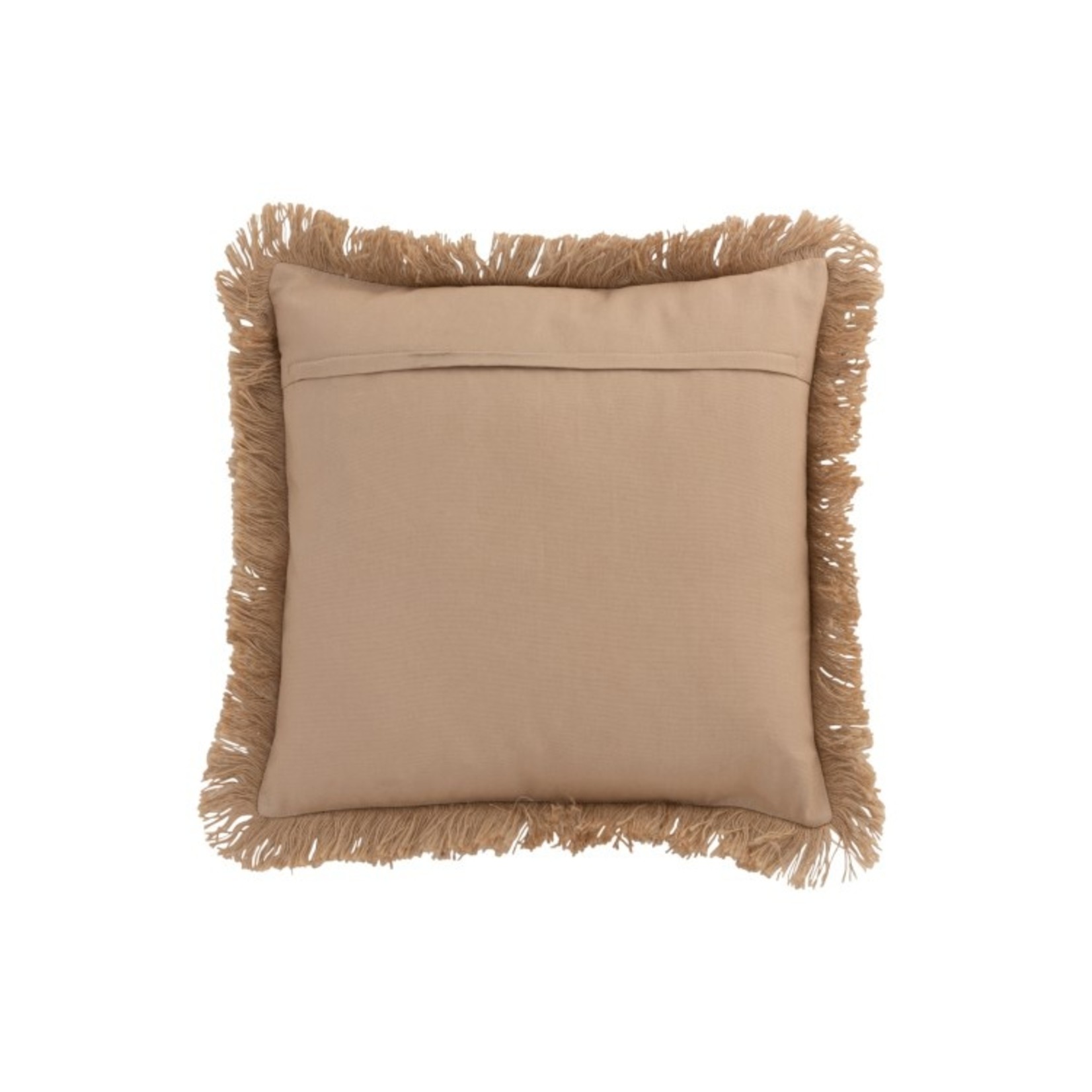 J-Line Cushion Square Abstract Flower Burlap Brown - White