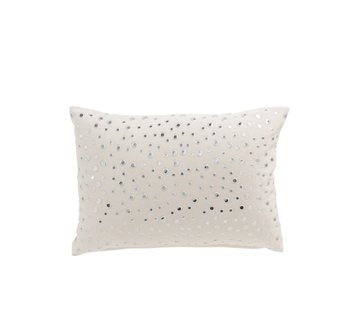 J-Line Cushion Rectangle Mirror Drops Velvet - White