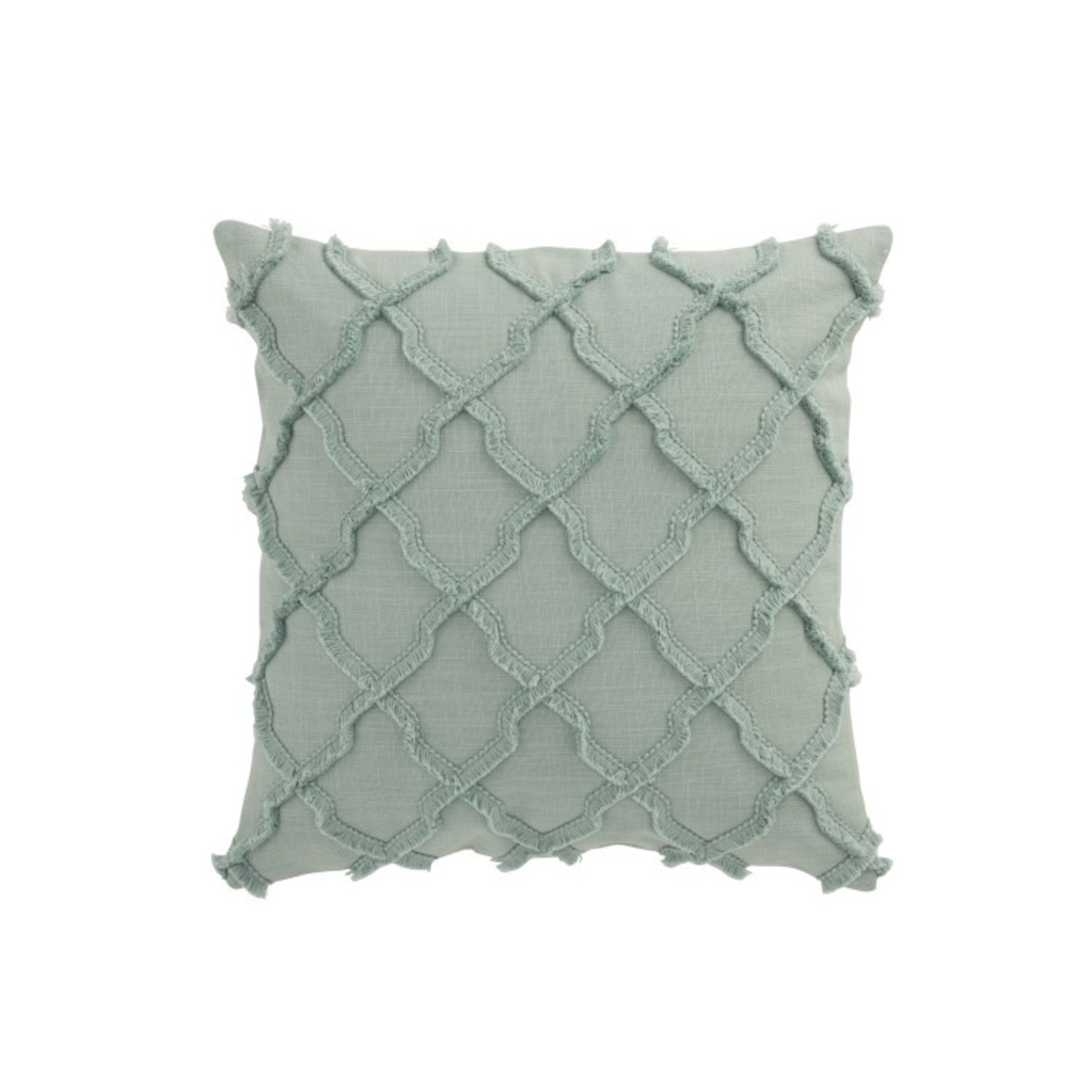 J-Line Cushion Square Cotton Wavy Diamonds - Mint