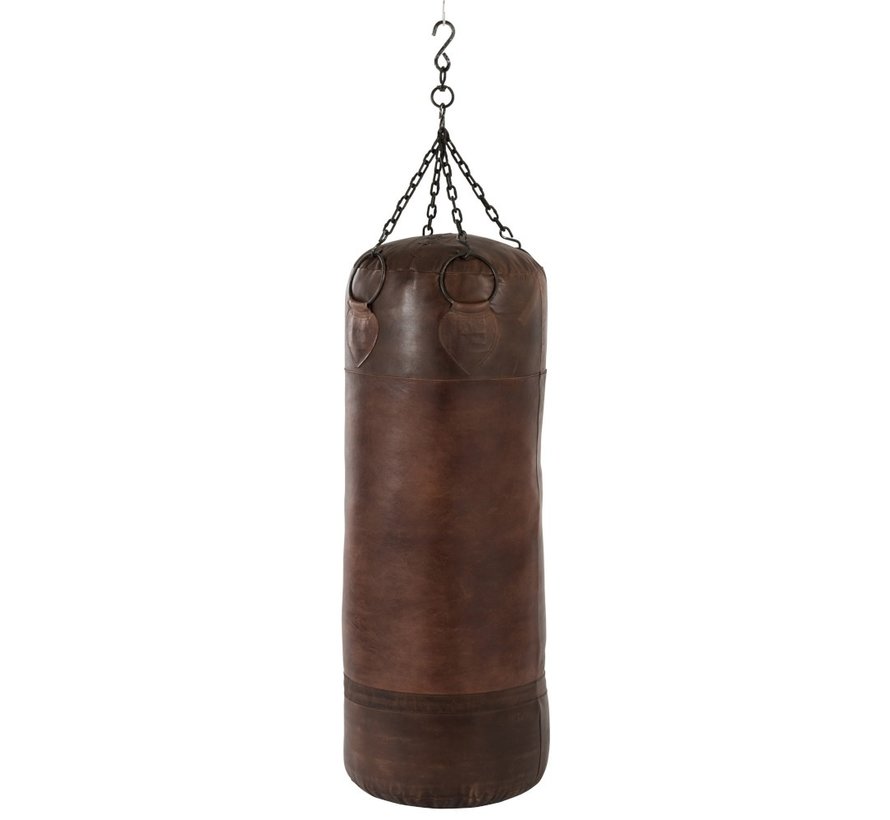 Decoration Punching Bag Cylinder Necklaces Leather Dark Brown