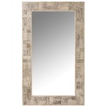 J-Line Wall mirror Rectangle Symbols Recycled Wood Crops - White