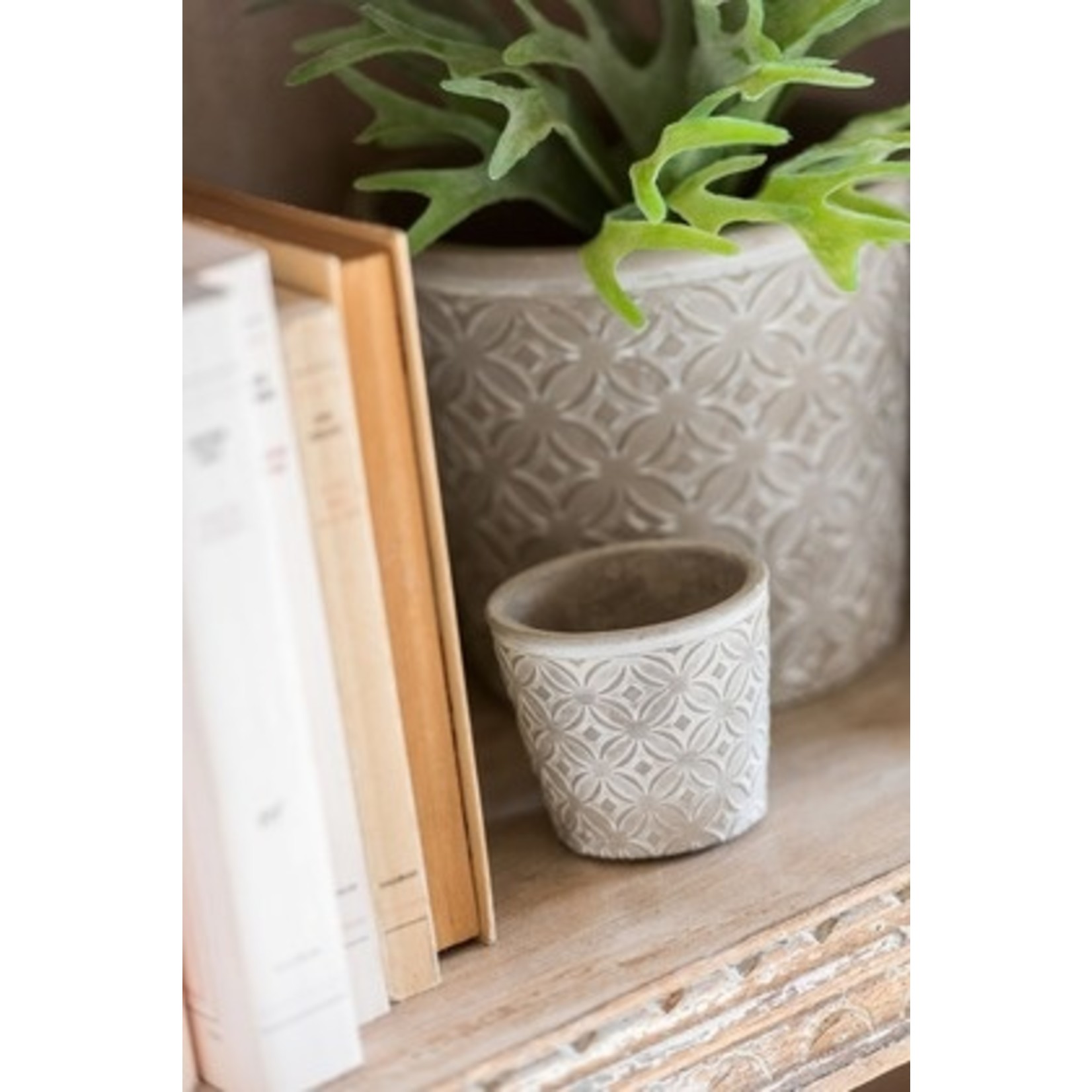 J-Line Flowerpot Oriental ceramic Gray - Extra Small