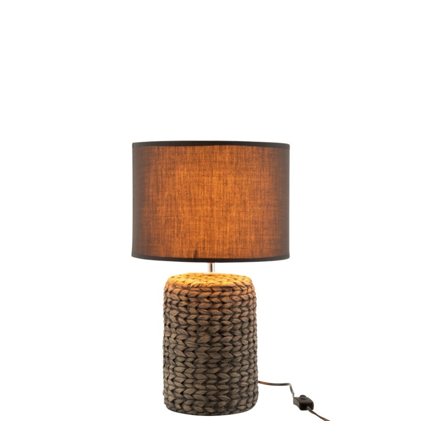 J-Line Table Lamp With Cap Braided Concrete Dark Gray - Small