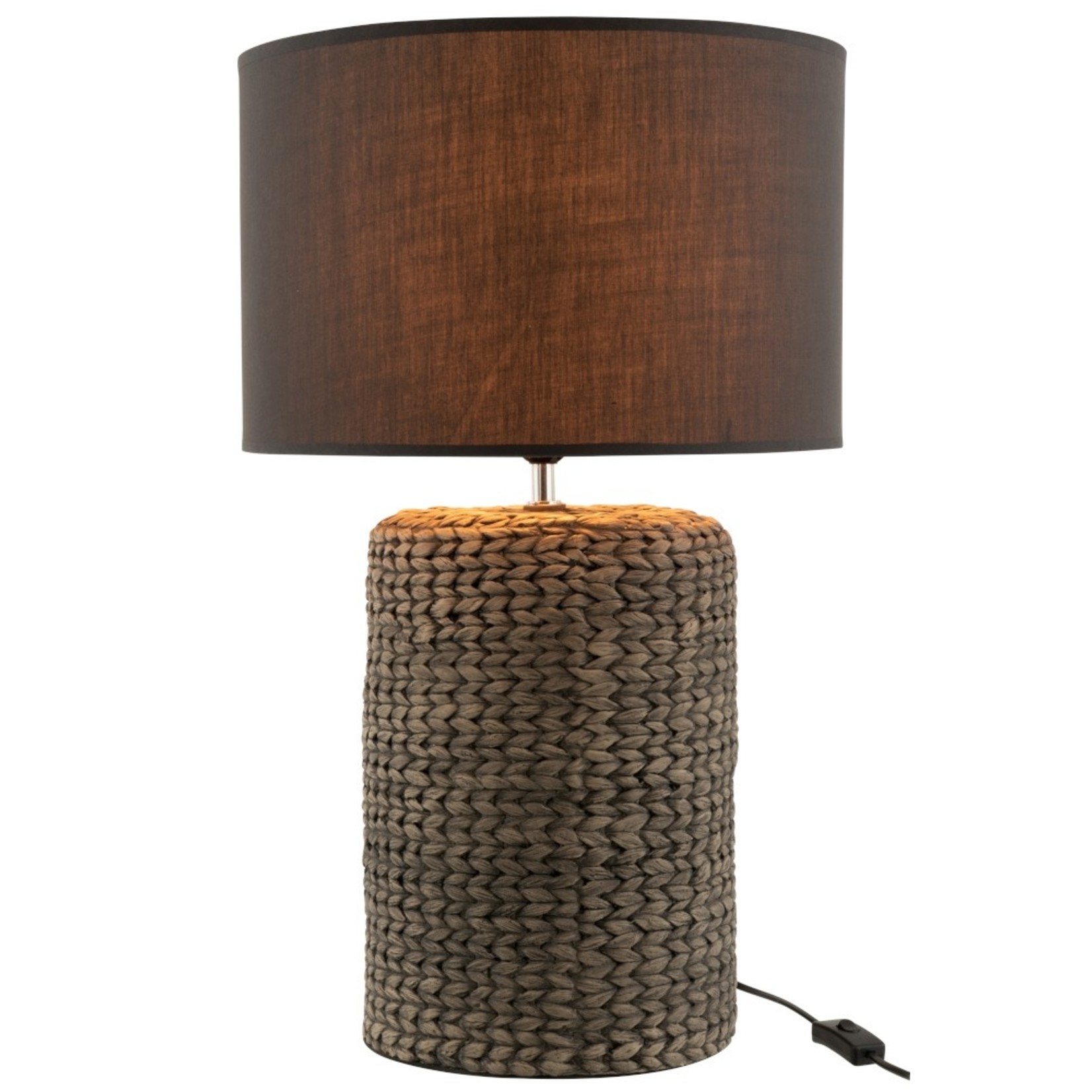 J-Line Table lamp with shade Braided Concrete Dark Gray - Large