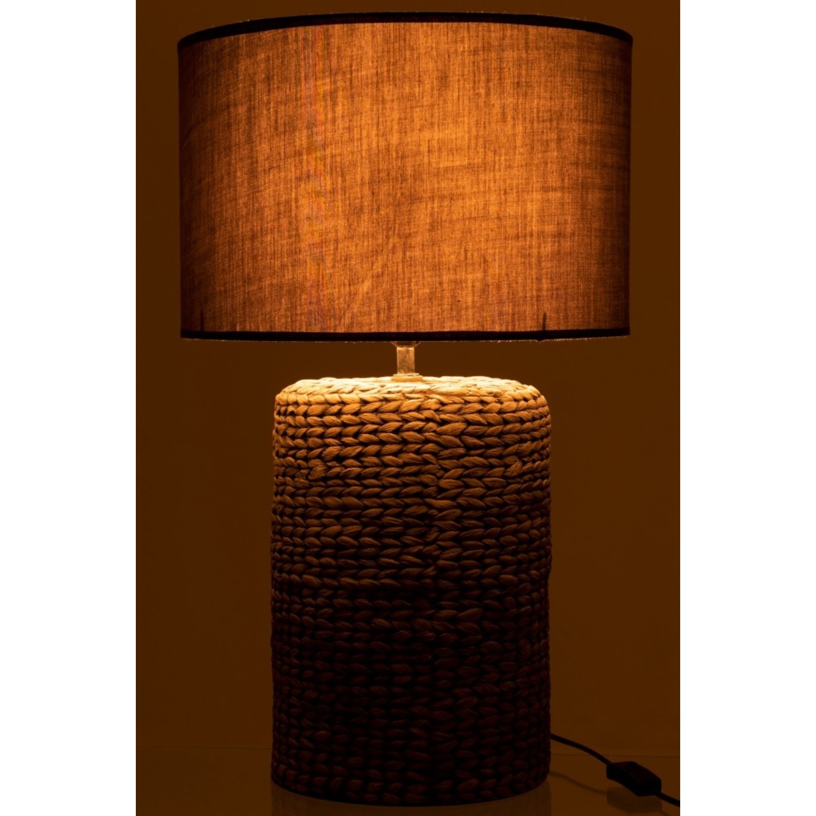 J-Line Table lamp with shade Braided Concrete Dark Gray - Large