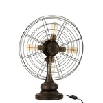 J-Line Table lamp Fan Four Lamps Metal Wood - Brown