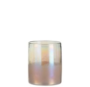 J-Line Vaas Cilinder Hoog Glas Blinkend Roze - Small