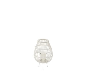 Lantaarn Op Bamboo Wit - Small - Sl-homedecoration.com