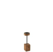 J-Line Candlestick On Foot Mango Wood Metal Brown Black - Extra Small