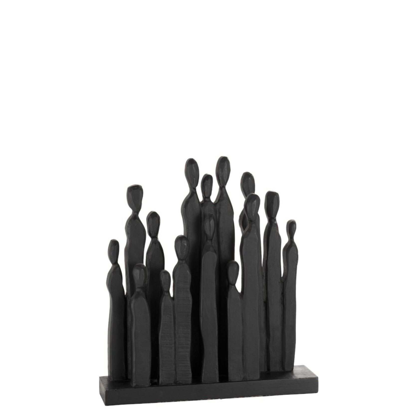 J-Line Decoration Figures Large Family Mango Wood - Black