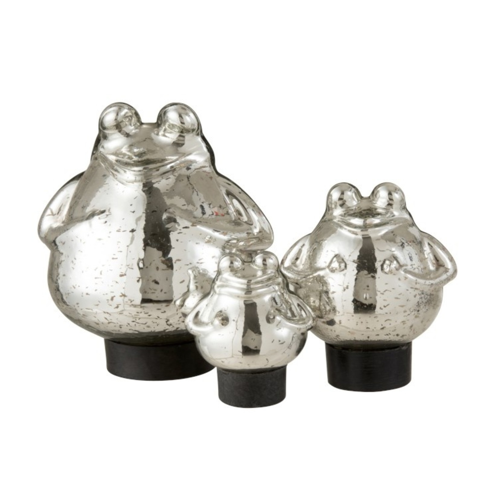J-Line Decoration Floating Frogs Glass Silver - Small