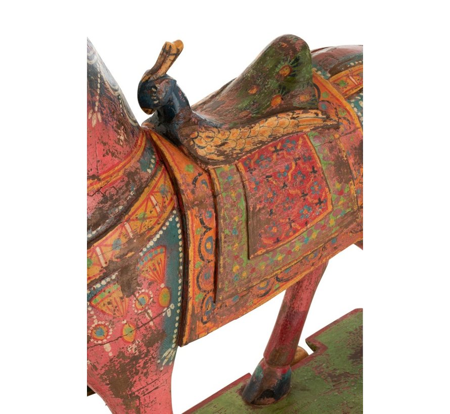 Decoration Horse On Wheels Mango Wood Mix - Colors