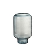 J-Line Vaas Glas Op Voet Luchtbellen Hoog Lichtblauw - Large