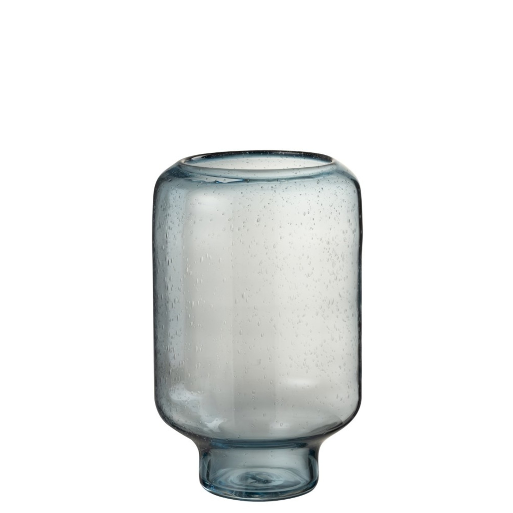 J-Line Vase Glass On Foot Air Bubbles High Light Blue - Large