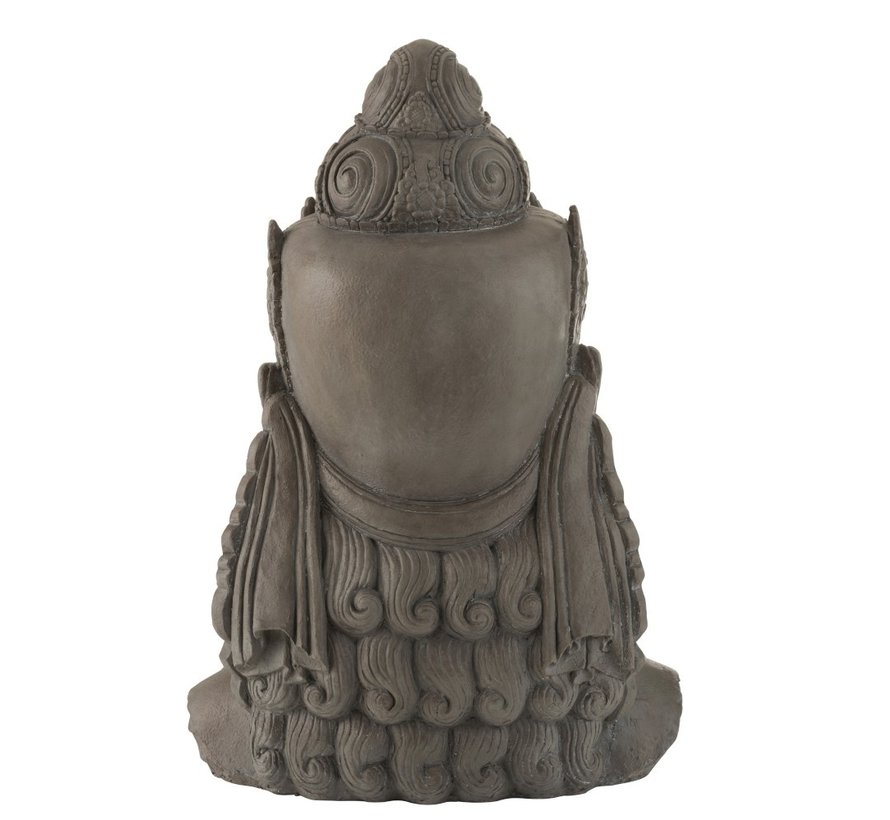 Decoratie Boeddha Hoofd Magnesium Grijs - Large