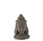 Decoratie Boeddha Hoofd Magnesium Grijs - Small