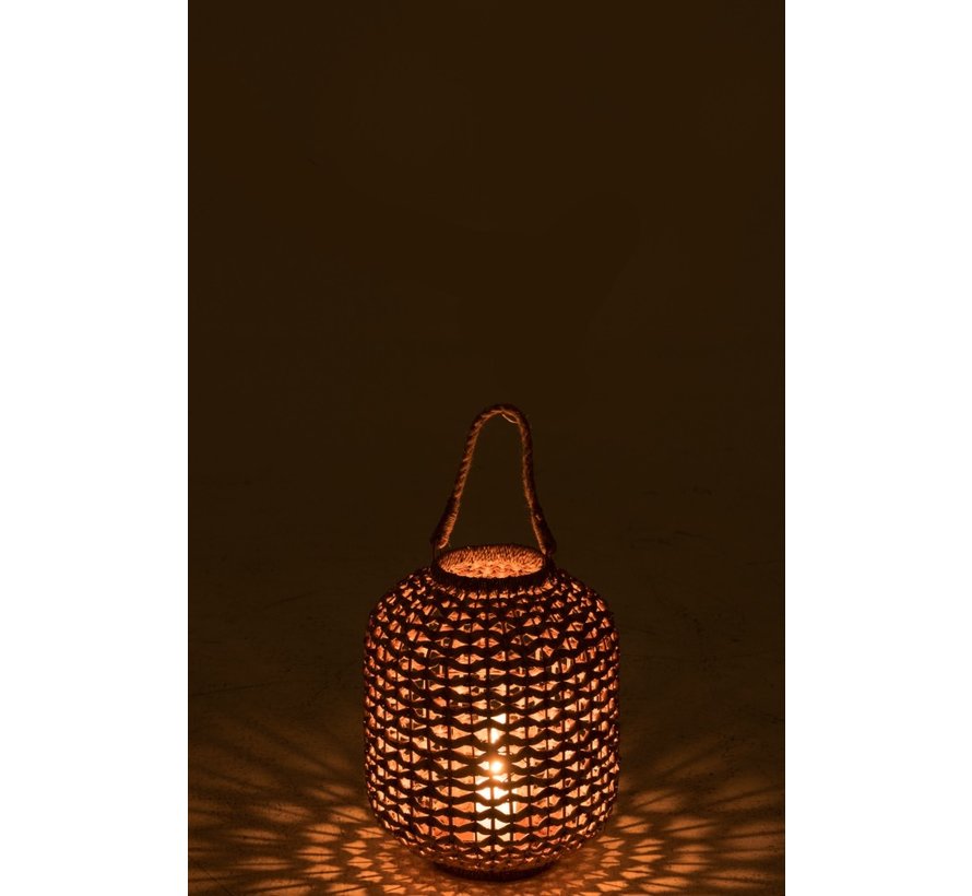 Lantern Bamboo Cylinder Natural Brown - Small