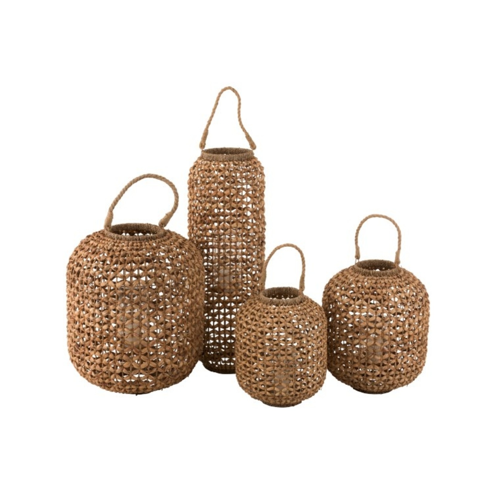 J-Line Lantern Bamboo Cylinder Natural Brown - Small