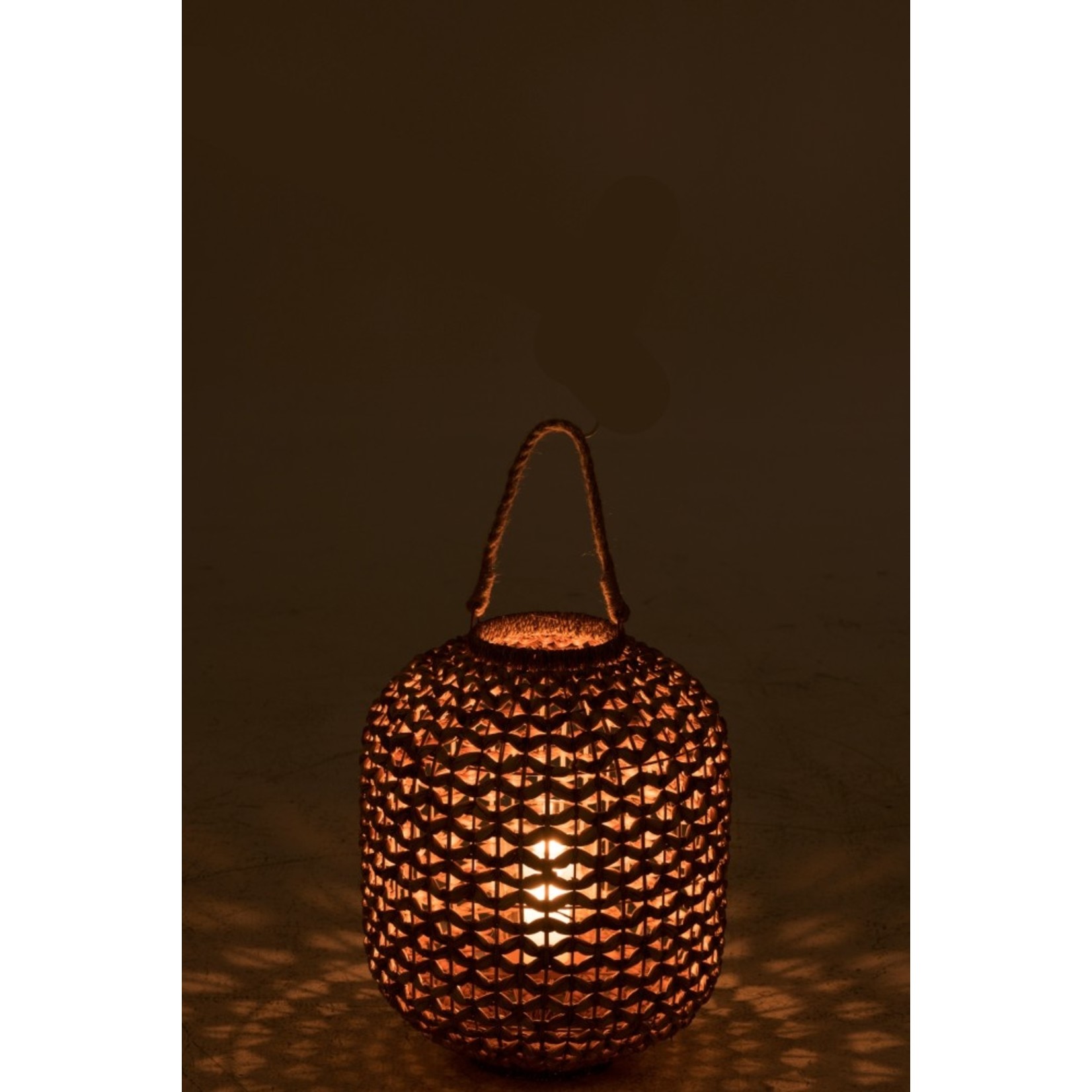 J-Line Lantern Bamboo Cylinder Natural Brown - Medium