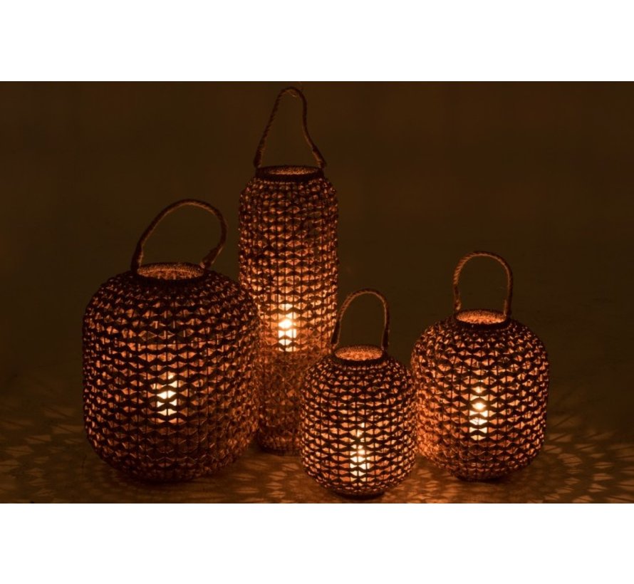 Lantern Bamboo Cylinder Natural Brown - Medium