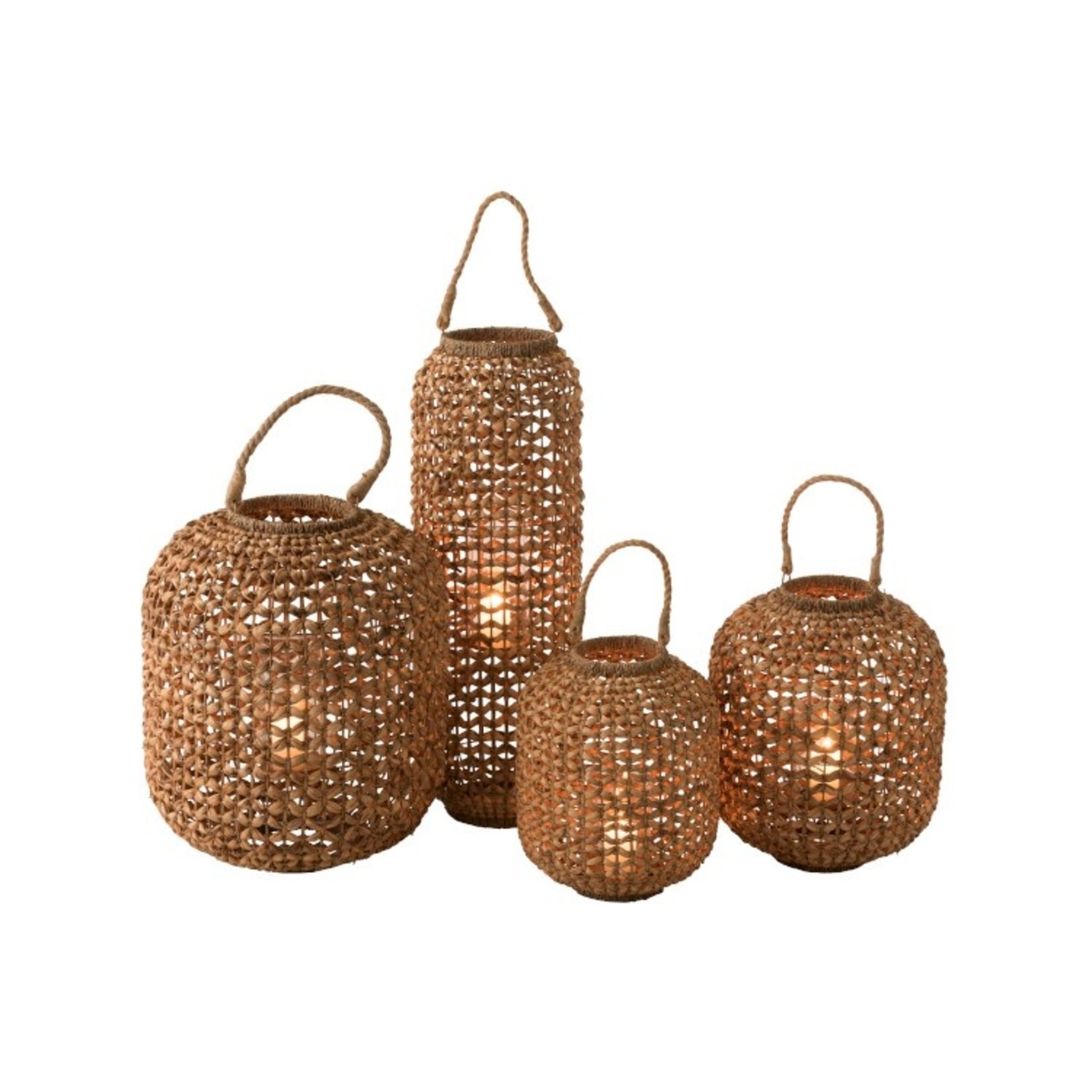 J-Line Lantern Bamboo Cylinder Natural Brown - Large