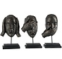 Decoration Heads On Foot Hear See Silence Poly Dark - Brown