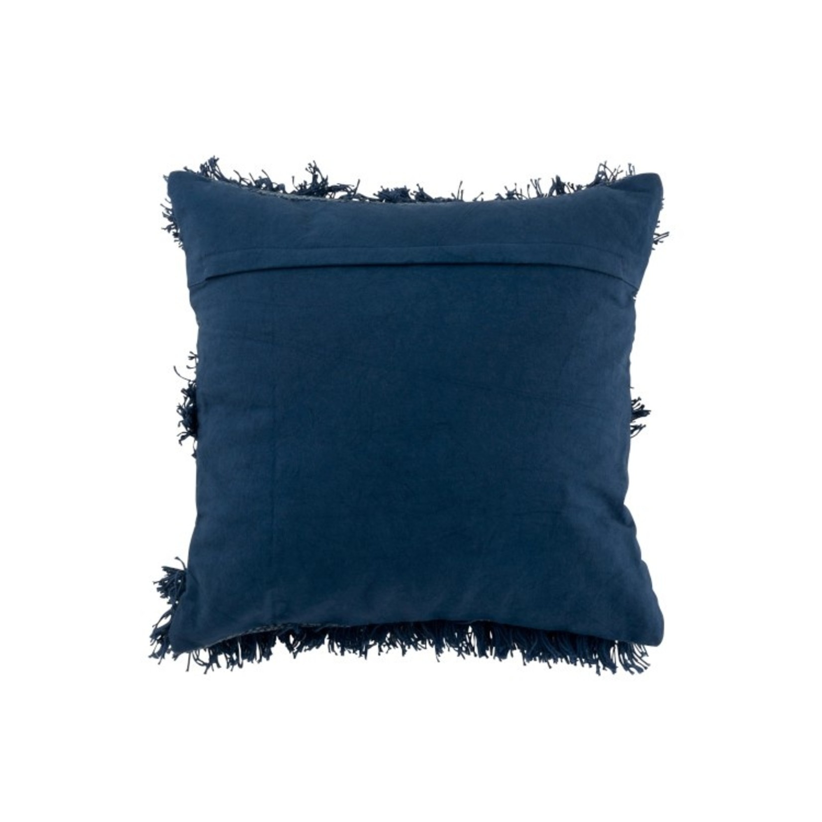 Kussen Vierkant Katoen Pailletten Franjes Blauw - Sl-homedecoration.com