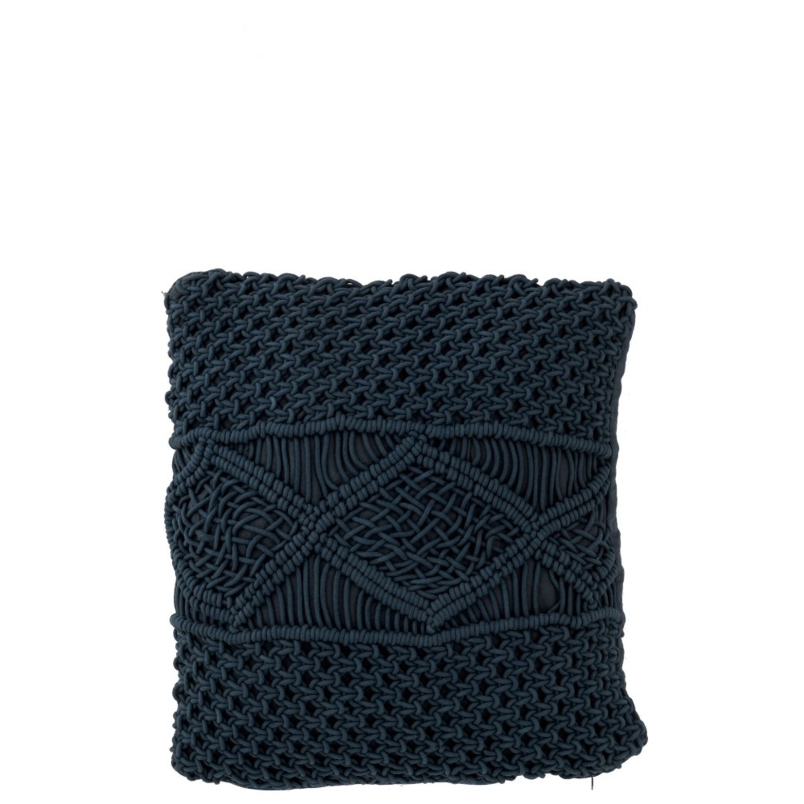 J-Line Cushions Square Cotton Handicraft - Dark Blue