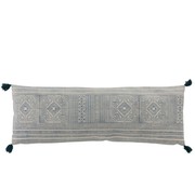 J-Line Cushion Rectangle Cotton Aztec Patterns Light Blue - White