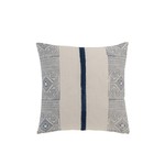 J-Line Pillow Square Cotton Aztec Patterns Stripe Blue - White