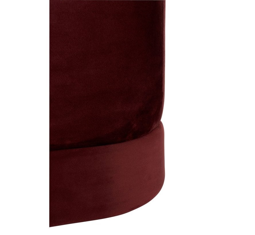 Pouf Square Low Luxurious Velvet - Red