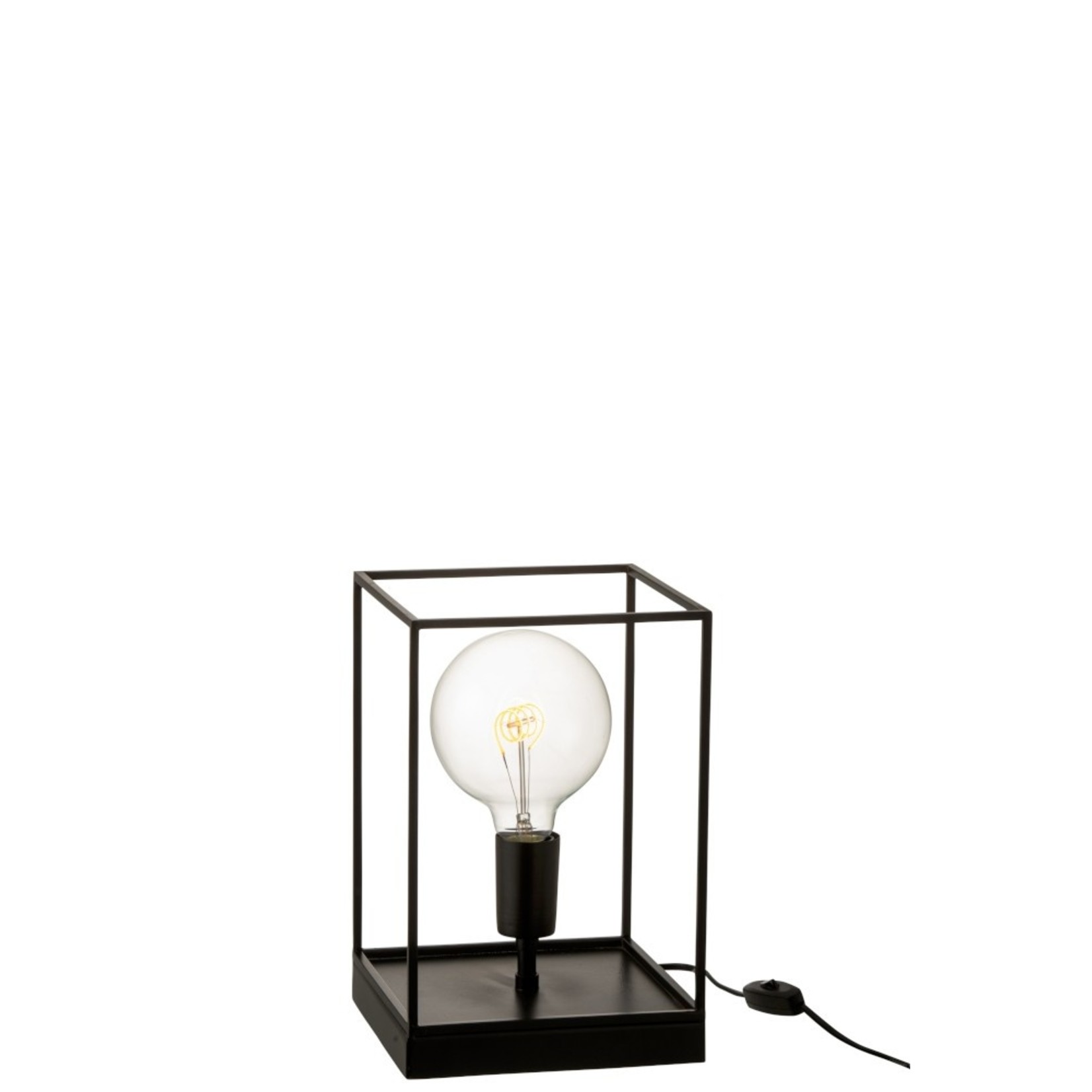 J-Line Table Lamp Rectangle Tight Metal Frame Black - Small