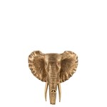 J-Line Wall decoration Elephant Polyester Antique - Gold