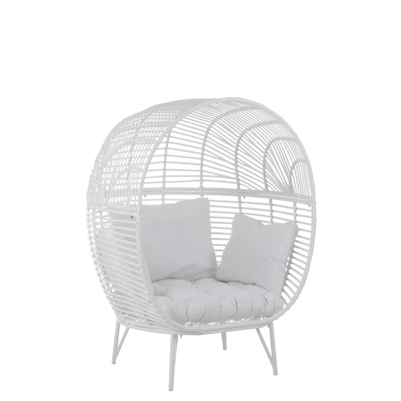 J-Line Lounge Chair Oval Steel Natural - White
